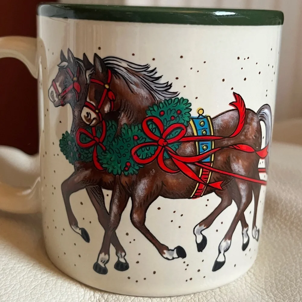 Vintage Potpourri Press Marvelous Christmas Mug Santa Bear Holiday Cups Set of 6
